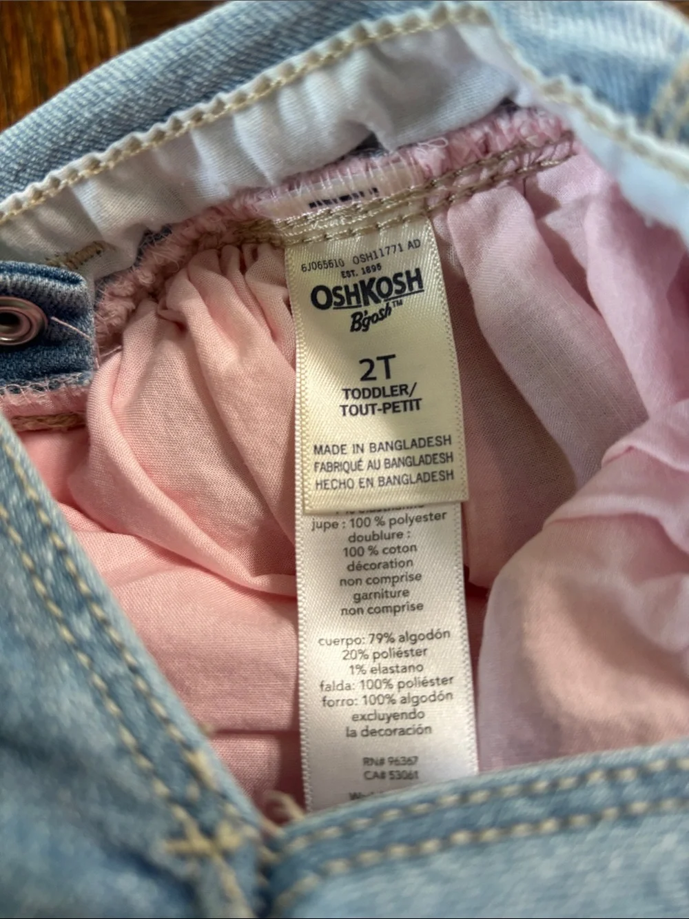 OshKosh B'gosh Denim Unicorn Overall Dress with Pink Tulle Skirt Girl’s Size 2T